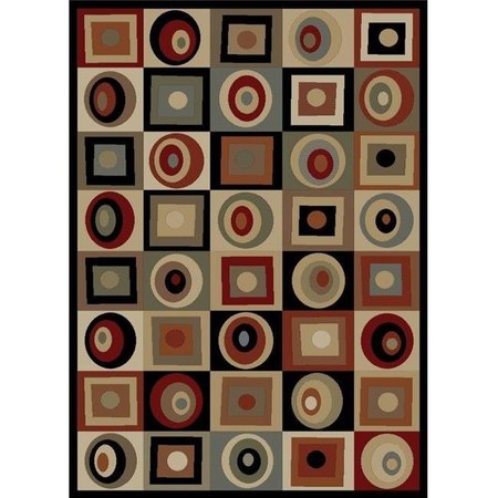 CONCORD GLOBAL TRADING Concord Global 60235 5 ft. 3 in. x 7 ft. 3 in. Soho Round & Squares - Black 60235